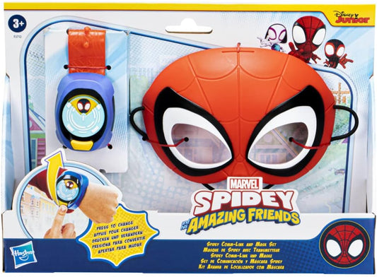 SPIDEY Y SUS AMAZING FRIENDS Hasbro Marvel Spidey and His Amazing Friends Spidey Comm-Link and Mask Set, juguete de juego de rol preescolar para edades 3+, multicolor, talla única (F37125L1)