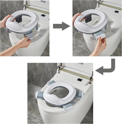 PandaEar Penico portátil para bebês e crianças pequenas, assento sanitário dobrável para treinamento de desfralde com bolsa de viagem e bolsa de armazenamento, penico portátil para viagens, para meninos e meninas,