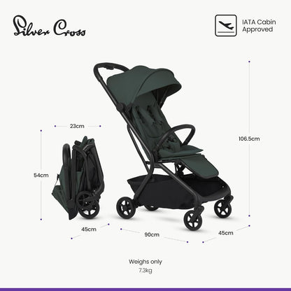 Silver Cross Carrinho de Bebê Compacto  Nia, do nascimento até 22kg, Conífera