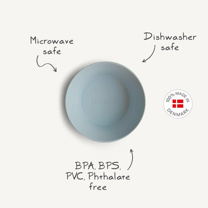 Mushie Tigelas para Jantar Infantil | Conjunto de 2 Tigelas Reutilizáveis Livres de BPA | Podem ser Lavadas na Lava-louças e Usadas no Micro-ondas | Fabricadas na Dinamarca | Redondas (Lilás Suave)