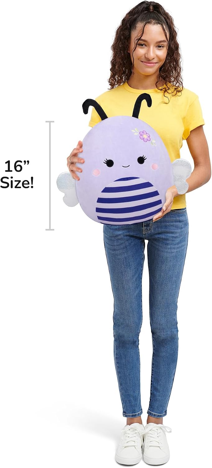 Squishmallows Original de 16 Polegadas – Sister, a Abelha Lavanda – Pelúcia Oficial Jazwares