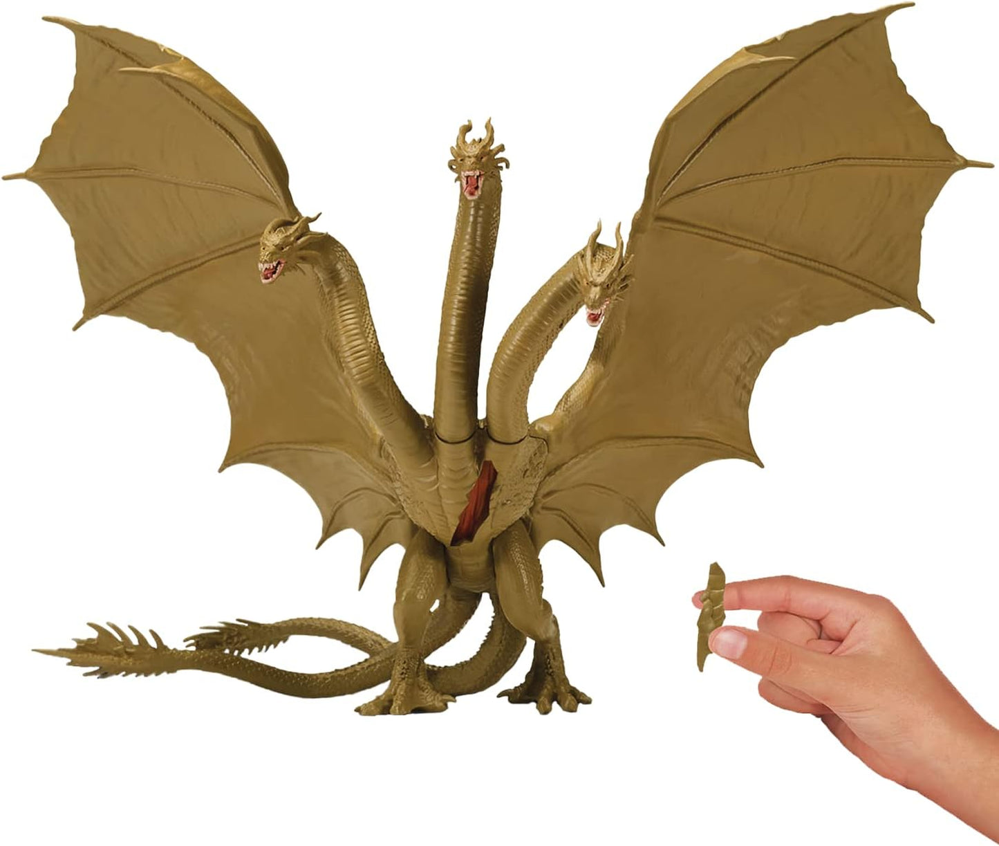 MonsterVerse Godzilla King of the Monsters Figura de acción articulada Titan King Ghidorah de 6 pulgadas con función de revelación de daño de batalla, adecuada para mayores de 4 años