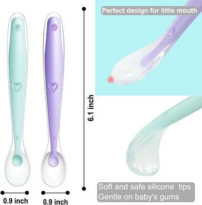 PandaEar Kit com 3 Chupetas e Mordedores para Alimentação de Frutas Frescas para Bebês | Colher Dosadora de Alimentos (1 Unidade) | 3 Sachês de Silicone Macios, Seguros e Livres de BPA para Alimentos | 2 Colheres Macias