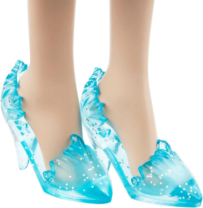 Mattel Boneca Disney Frozen Elsa – Visual do Filme Original | Boneca Articulada com o Vestido Azul Clássico, Capa, Saia, Sapatos e Cabelo Trançado – Inspirada em Disney Frozen, HLW47