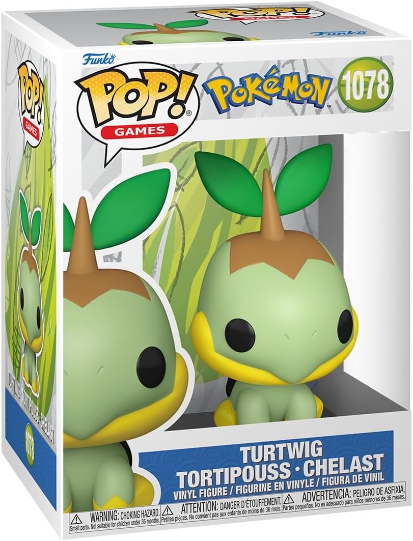 Funko Pop! Games: Pokémon - Turtwig - Figura de vinil colecionável - Ideia para presente - Produtos oficiais - Brinquedos para crianças e adultos - Fãs de videogames - Figura modelo para colecionadores e exposição