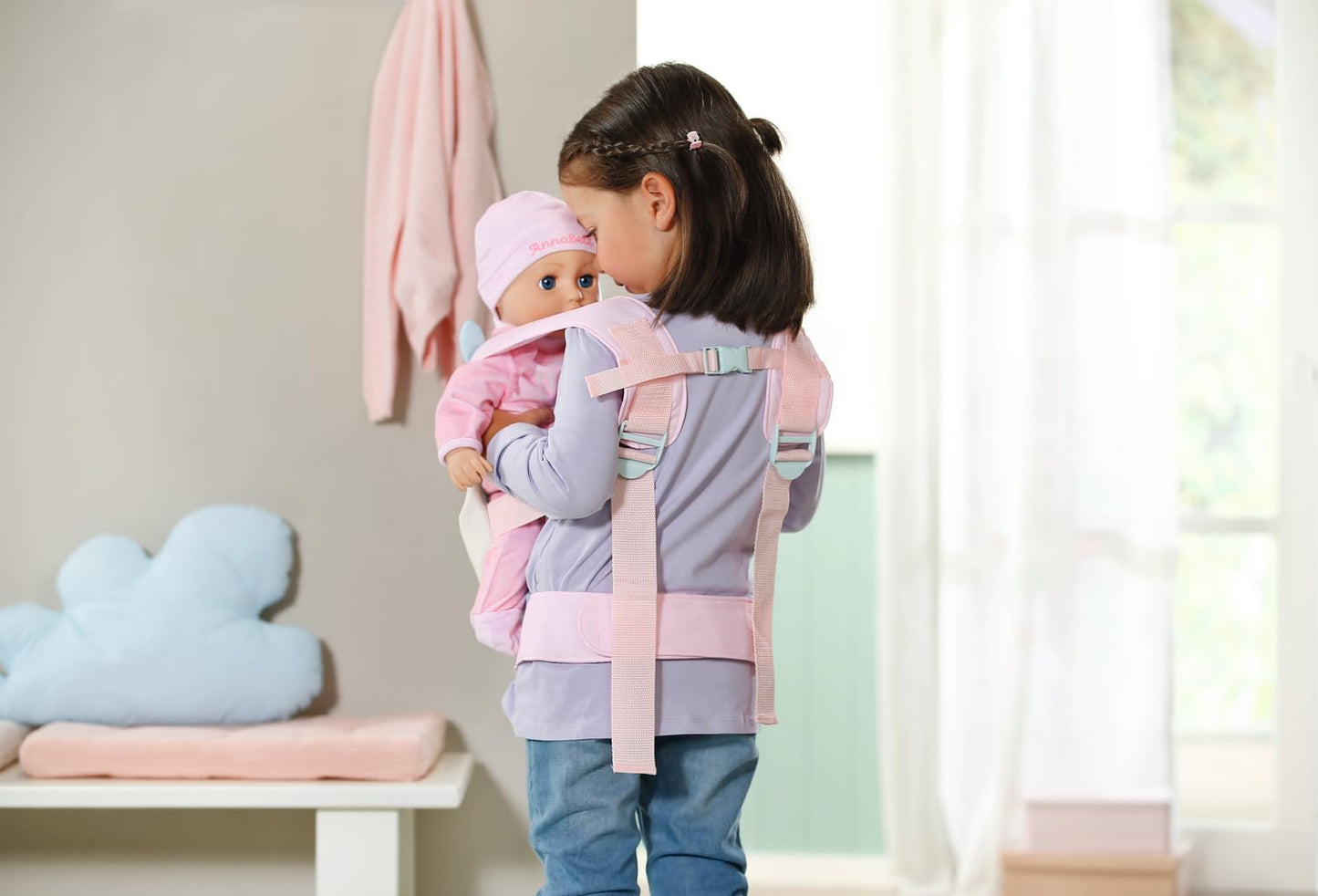 Baby Annabell Active Baby Carrier 710463 - Doll Carrier with Adjustable Belt System for Dolls up to 43cm - Suitable for Children from 3 Years Old