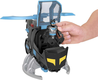 Fisher-Price GYC72 Imaginext DC Super Friends Batcóptero, helicóptero de brinquedo do Batman com figura para crianças de 3 a 8 anos, multicolorido, 17,05 cm x 18,0 cm x 8,16 cm