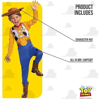 DISGUISE Disfraz oficial de Woody clásico de Disney para niños, incluye sombrero de Woody, disfraz de vaquero para niños, disfraz de Woody, disfraz de Toy Story, disfraces del Día Mundial del Libro para niños