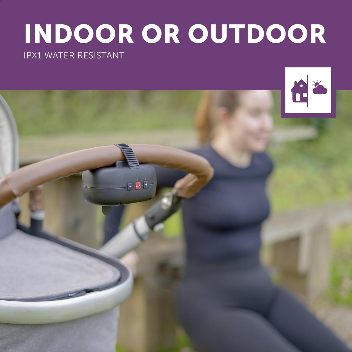 ZAZU Robby Baby Rocker - Cadeira de balanço automática para carrinho de bebê, força ajustável, temporizador de 40 minutos, sensor de choro, bateria de longa duração, resistente à água, ajuste universal