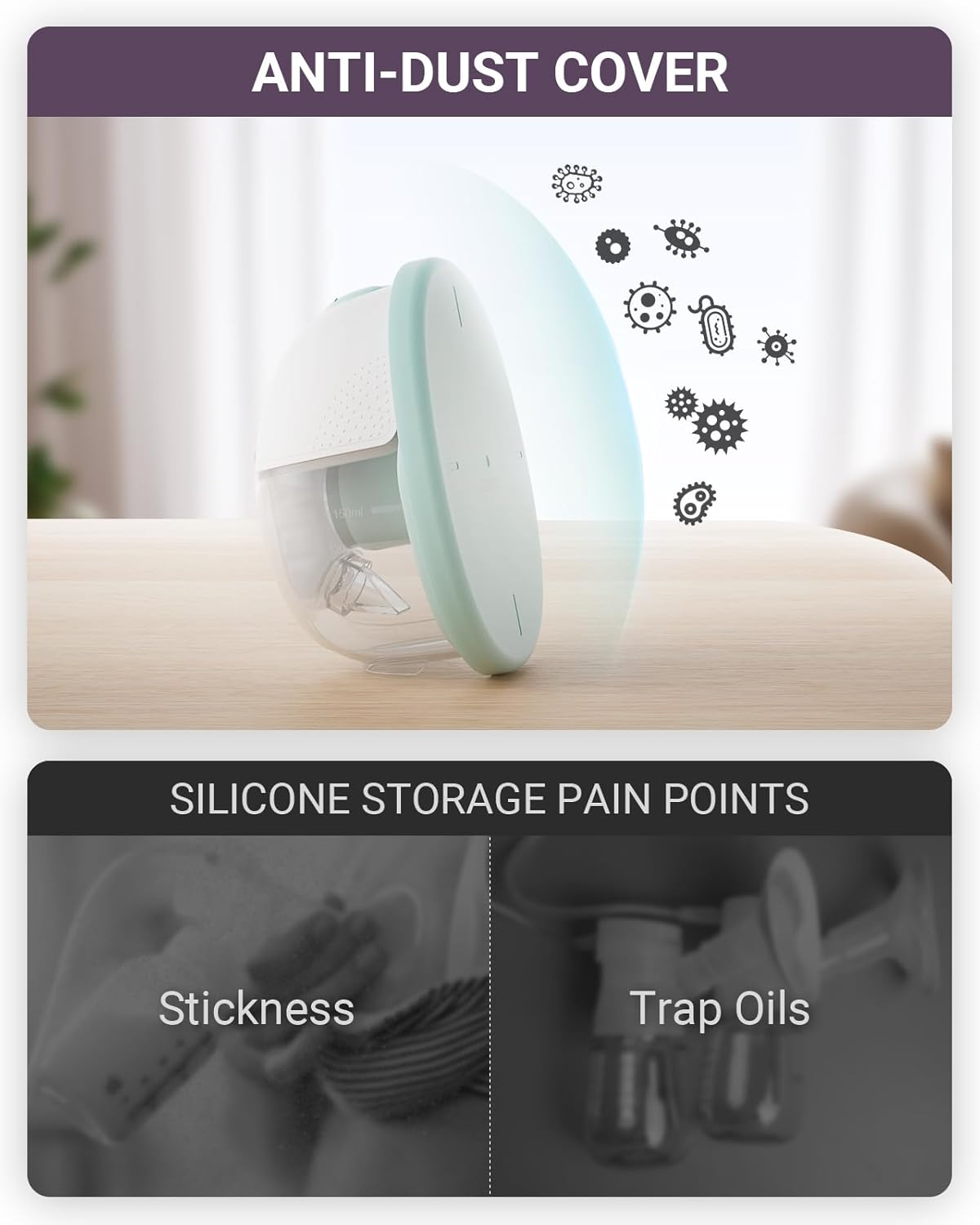 Bomba tira-leite elétrica portátil com as mãos livres para a boca do bebê, flange selada com 3 tipos de 17, bomba tira-leite aquecida mais confortável com as mãos livres, tecnologia de aquecimento líder do setor, base de carregamento magnética inovadora