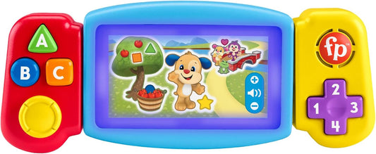 Fisher-Price Laugh & Learn - Jogo de Videogame de Faz de Conta para Crianças com Luzes, Sons e Músicas Educativas, Versão em Inglês do Reino Unido, Twist & Learn Gamer, HNM83