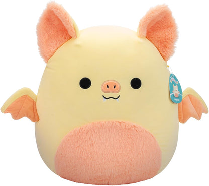 Squishmallows SQCR05482 16 pulgadas - Meghan el murciélago crema y rosa con barriga peluda, multicolor