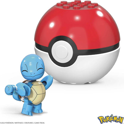 MEGA Conjunto de Montar Construx Pokémon Squirtle – Kit de 17 peças com expositor em formato de Poké Bola – Compatível com outros conjuntos MEGA Construx – Presente para crianças a partir de 6 anos