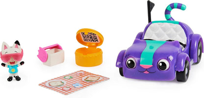 Gabby’s Dollhouse Carrinho de brinquedo Carlita com figura colecionável Pandy Paws e 2 acessórios, brinquedo infantil para crianças a partir de 3 anos.