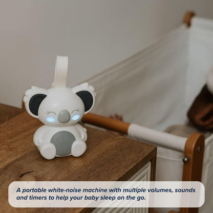 Nuby Sidney Sound Bear – Máquina de som para bebês com 20 sons relaxantes | Alça universal | Recarregável