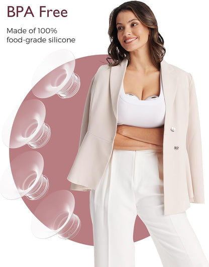 Momcozy Inserção de flange de 15 mm compatível com acessórios de substituição da bomba tira leite Momcozy M5/M6/M9, 4 unidades (15 mm)