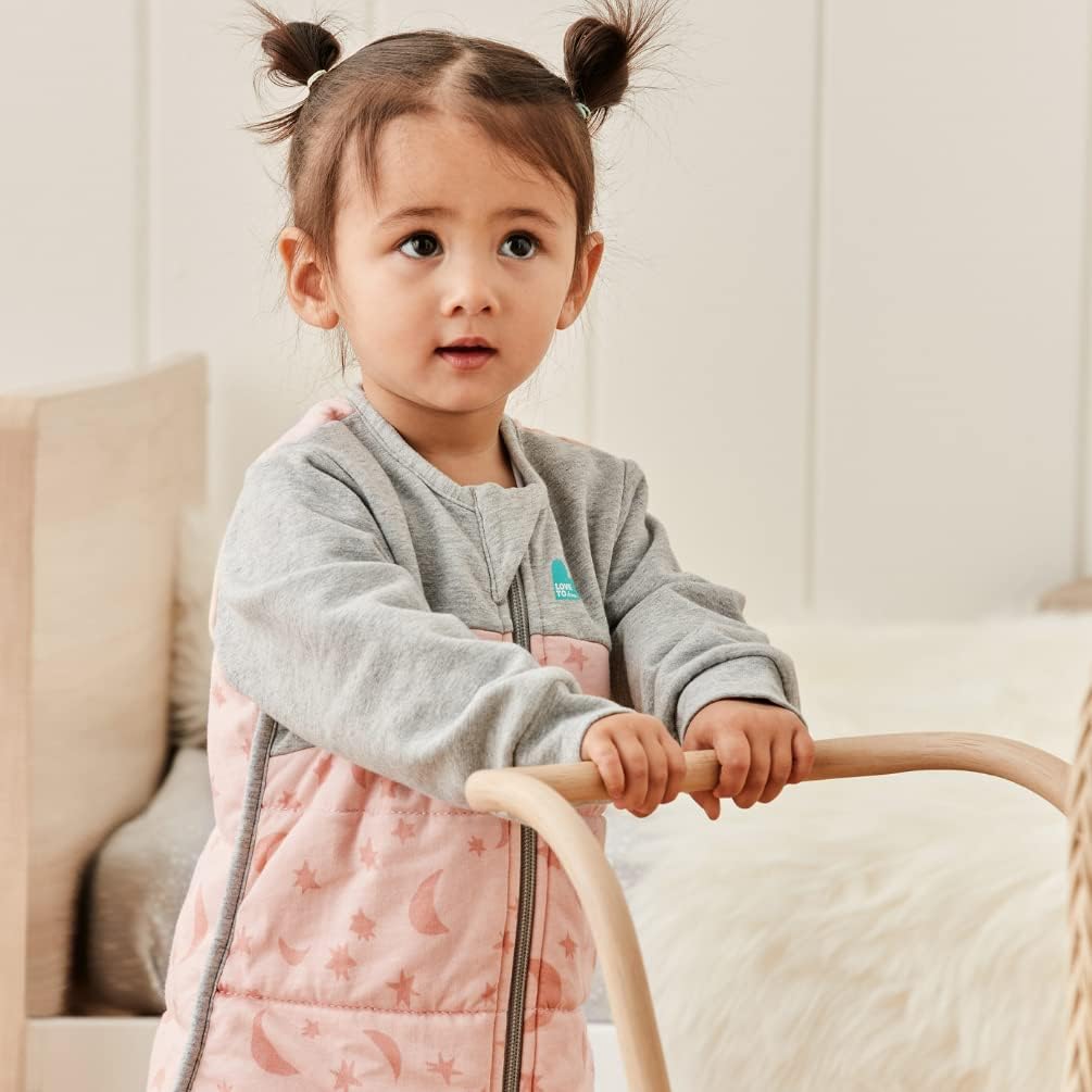 Love To Dream™ Macacão de dormir com pernas, 24-36 meses - Rosa | Manga comprida, leve, vestível e com manta | 2,5 Tog, ideal para inverno e outono (16–20 °C) | Algodão lavável à máquina e zíper duplo