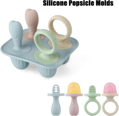 PandaEar Conjunto de 2 Formas de Silicone para Picolé para Crianças, Formas Mini para Picolé de Leite Materno, Forma para Picolé com Palitos e 8 Cavidades, Livre de BPA