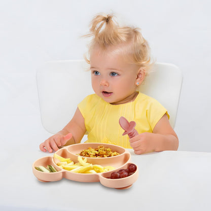 PandaEar Conjunto de 6 Colheres de Desmame para Bebês, para Alimentação Autodirigida a partir de 4 a 6 Meses | Conjunto de Colheres e Garfos de Silicone para Bebês e Crianças Pequenas, com Design Antiengasgo |