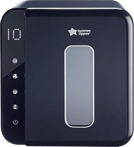 Tommee Tippee Esterilizador, secador e armazenador UV Ultra da, preto, para mamadeiras e acessórios de bebê, sem vapor para matar vírus^ e 99,9% das bactérias nocivas.