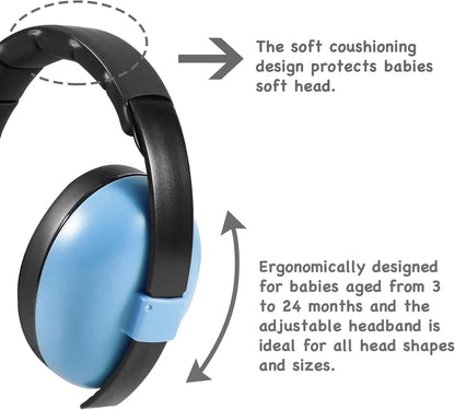 PandaEar Protetor Auricular para Bebês e Crianças - Protetor Auricular - Fones de Ouvido com Cancelamento de Ruído para Bebês e Crianças com Autismo - Fones de Ouvido à Prova de Som para Bebês Dormirem em Aviões