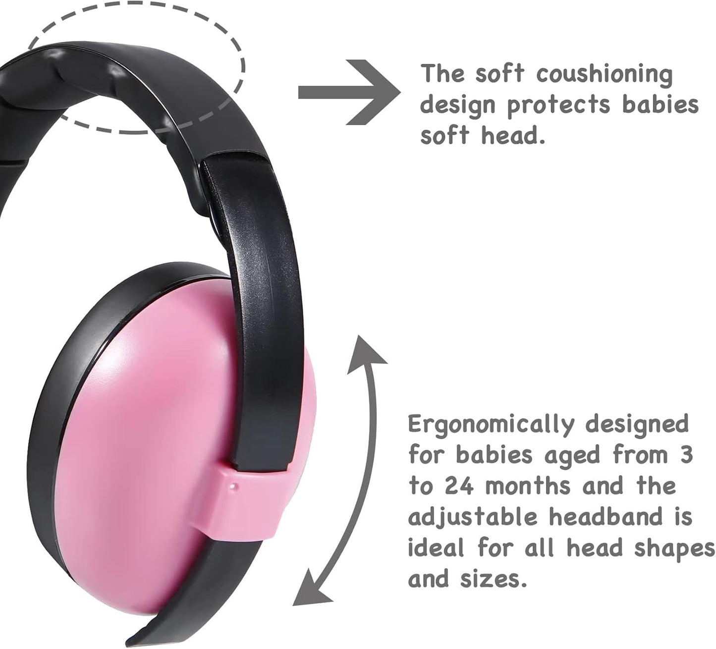 PandaEar Protetores auriculares infantis para bebês e crianças - Fones de ouvido com cancelamento de ruído para bebês e crianças - Protetores auriculares para autismo,