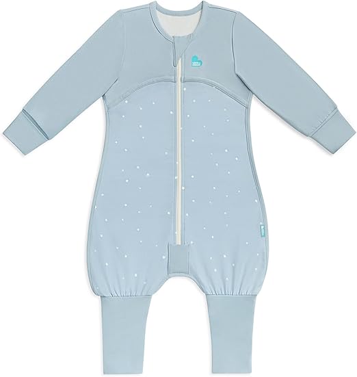 Love To Dream™ Macacão de dormir com pernas | Manga comprida, cobertor vestível leve | Edredom embutido | 1.0 Tog Ideal para primavera e verão (20–24°C) | Algodão lavável à máquina e zíper duplo