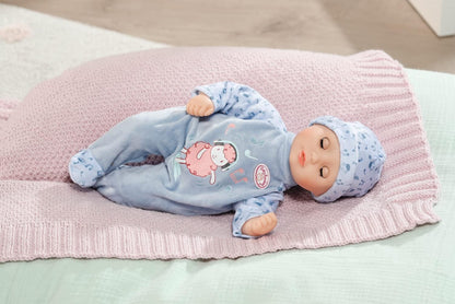 Baby Annabell Boneca Little Alexander de 36 cm com corpo macio, mamadeira e roupinha para brincar de alimentar - Adequada para crianças a partir de 1 ano - Inclui boneca, mamadeira e roupinha.