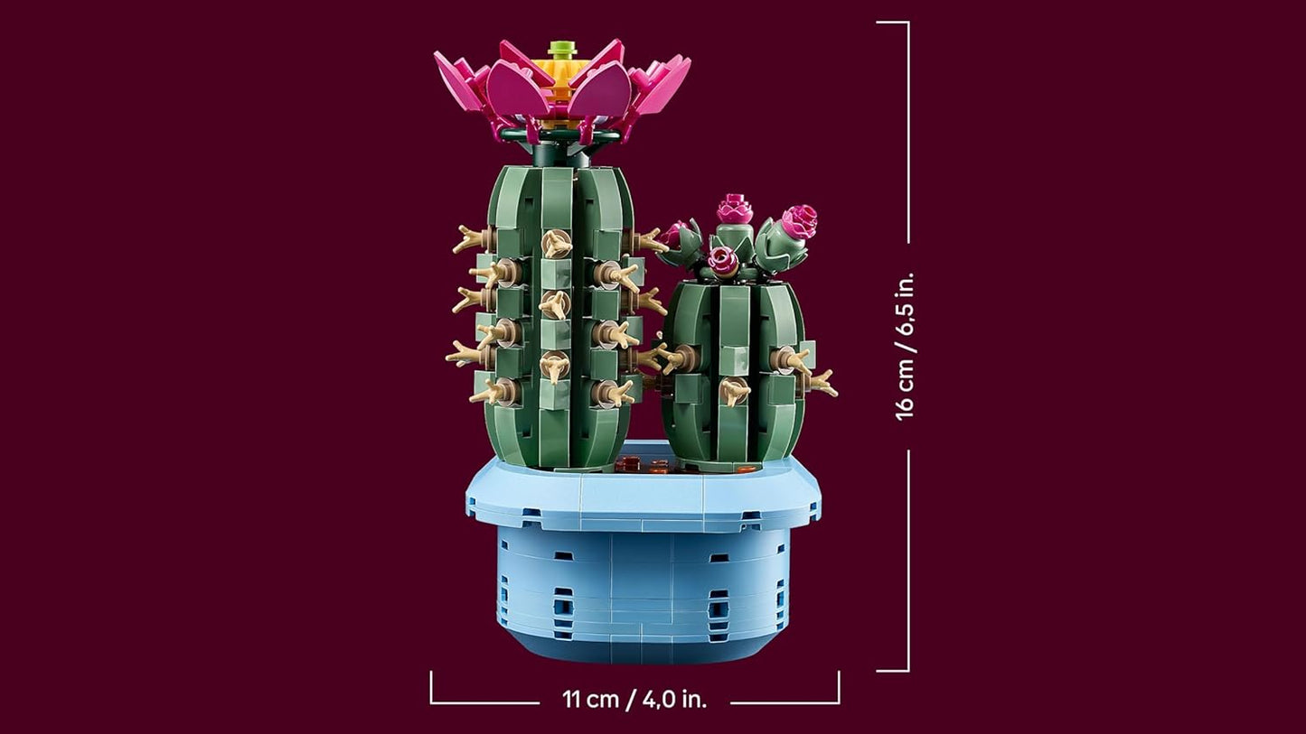LEGO Botanicals Cacto Florido - Conjunto de Plantas Artificiais em Vaso com 2 Cactos e Flores Artificiais - Decoração DIY para Quarto - Presente de Aniversário para Meninas a partir de 9 Anos e Amantes de Plantas Adultos - 11509