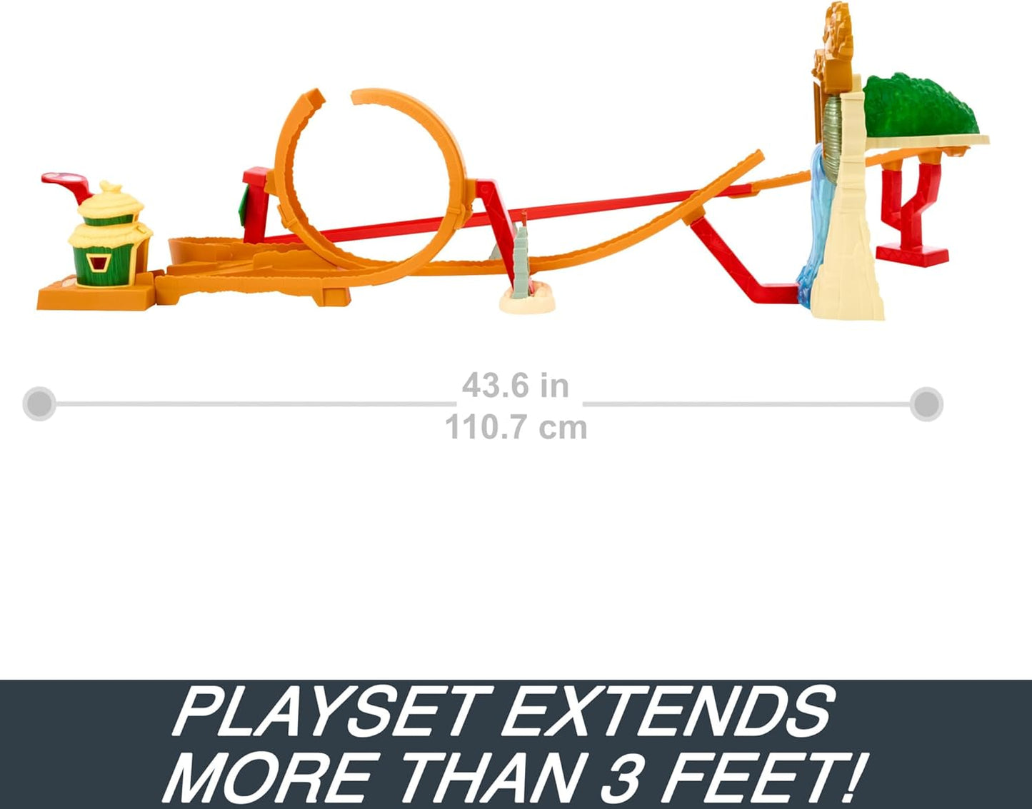 Hot Wheels The Super Mario Bros. Movie Track Set, Jungle Kingdom Raceway Playset com carrinho de brinquedo Mario em metal fundido, inspirado no filme, HMK49