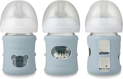 PandaEar Kit com 3 capas de silicone para mamadeiras de vidro Philips Avent Natural de 120ml (4 oz). Resistentes a quebras, inquebráveis e ao calor, livres de BPA e compatíveis com mamadeiras de vidro Avent de 120ml (4 oz).