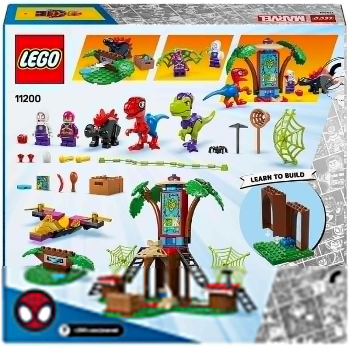 LEGO 11200 Marvel Spidey e Gobby’s Raptor Battle no Tree House HQ, conjunto de brinquedos de construção e dinossauros para crianças, presente para meninos, meninas e fãs de 4 anos ou mais do Spidey and His Amazing Friends Show