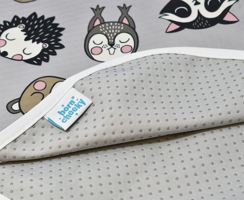 Born Cheeky Tapete Woodland Splash para cadeira alta grande 51 "antiderrapante à prova d'água lavável Splat Mat para bebê criança desmame de cadeira alta, artesanato bagunçado e sessões de brincadeira fácil de limpar