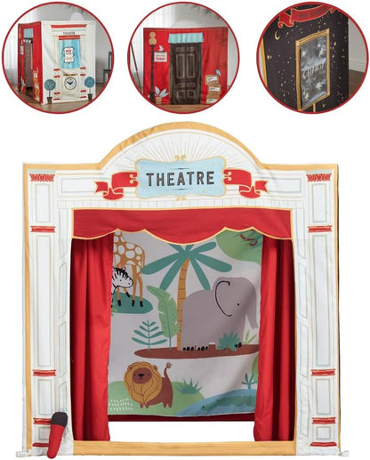 Haus Projekt Teatro de tenda grande para crianças, teatro de fantoches infantil interno e externo, meninas, teatro de simulação, casa de brincar para crianças, presentes para meninos, teatro extra grande