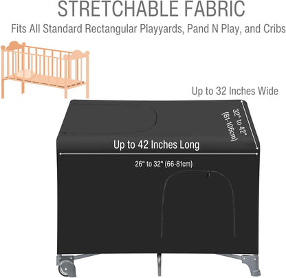 PandaEar Capa de proteção contra opacidade para berço portátil, capa protetora contra opacidade para berço portátil, tenda de proteção contra opacidade respirável e elástica para berço, para uso interno e externo.