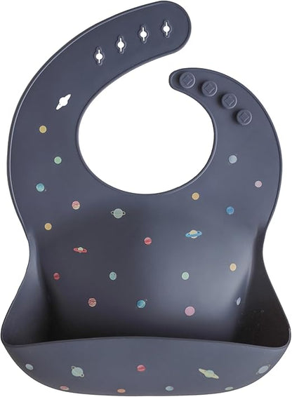 Mushie Babador de Silicone Baby | Babadores Impermeáveis com Ajuste Perfeito | Babadores Fáceis de Limpar para Alimentação do Bebê | 4 Tamanhos Ajustáveis com Bolsos Frontais Fundos | 100% Livre de BPA e Ftalatos