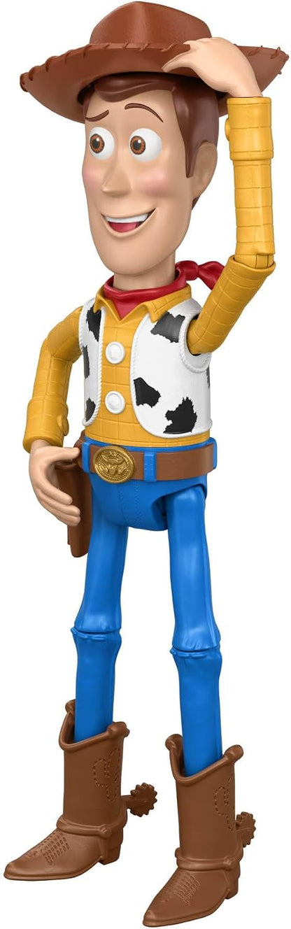 Mattel Disney e Pixar Toy Story 5 Woody "Howdy Partner" | Figura em Grande Escala, Boneco de 30 cm com Movimento de Saudação com o Chapéu e 14 Articulações, JKV38