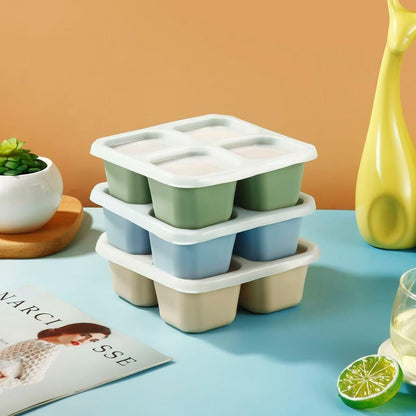 PandaEar Conjunto de 3 Lancheiras Bento, Caixas de Silicone com 4 Compartimentos para Lanches, Reutilizáveis e Divididas para Adultos, Crianças e Bebês, Ideais para Armazenar Alimentos na Escola, Trabalho e Viagens.