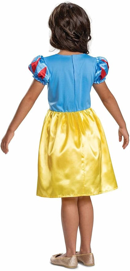 DISGUISE Fantasia infantil padrão oficial da Branca de Neve da Disney, roupa de vestir da Branca de Neve, fantasias de princesa para meninas, fantasias do Dia Mundial do Livro para meninas