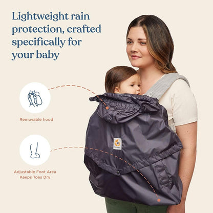 Ergobaby Funda cortavientos y impermeable, protección contra el viento y la lluvia para todos los portabebés Ergobaby, funda repelente al agua, Carbón