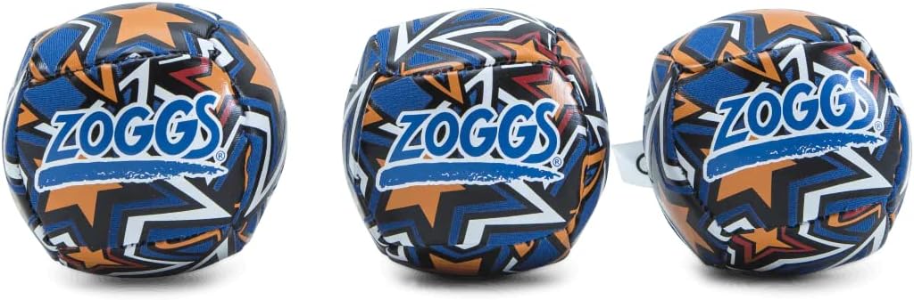 Zoggs Bolas cobertas de neoprene Kids Water Friendly Splash - laranja/azul com estampa de estrela, 3,5 polegadas cada