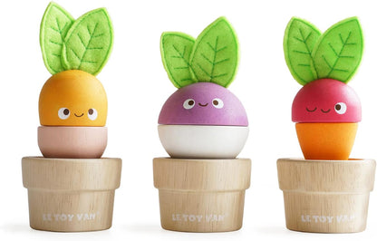 Le Toy Van - Brinquedo educacional de madeira Petilou My Stacking Garden | Brinquedo de aprendizagem infantil Montessori sensorial para bebês - adequado para mais de 12 meses