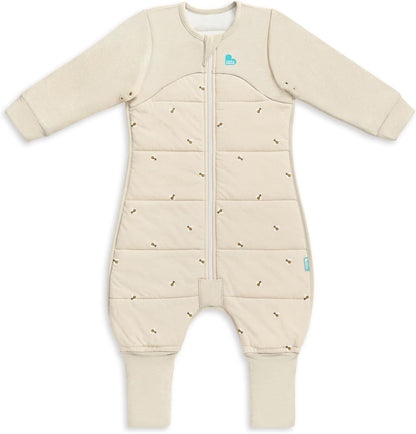 Love To Dream™ Macacão de dormir com pernas, 24-36 meses - Aveia com Abelhas | Manga comprida, leve, vestível e edredom | 2,5 Tog, ideal para inverno e outono (16–20 °C) | Algodão lavável à máquina, zíper duplo