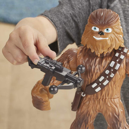 Star Wars Figura de ação Chewbacca Mega Mighties de 25 cm da linha Galactic Heroes com acessório de besta, brinquedo para crianças a partir de 3 anos.