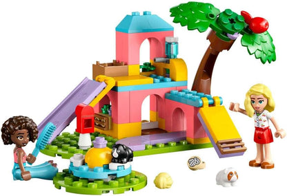 LEGO Conjunto de playground de cobaia Friends, conjunto de brinquedo de construção para meninas de 6 anos ou mais, inclui 2 minibonecas e 2 figuras de animais para brincadeiras imaginativas