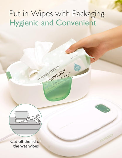 Momcozy Aquecedor de lenços umedecidos para bebês , design inovador com mola, dispensador de grande capacidade