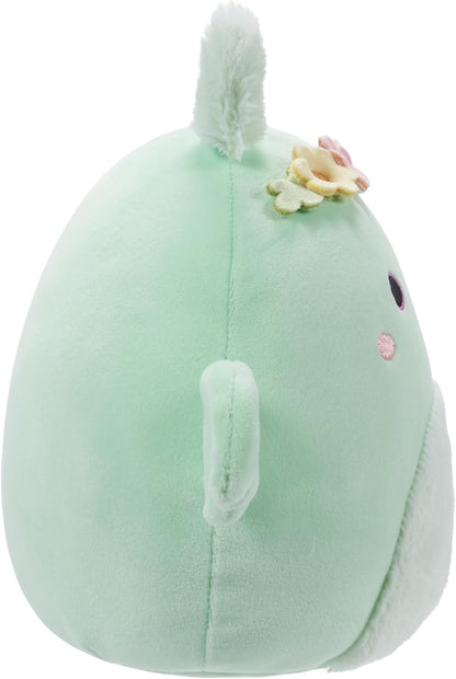 Squishmallows Original 7,5 polegadas - Tove the Mint Green Mothman com coroa de flores e barriga difusa