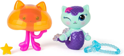 Gabby's Dollhouse: O Filme, MerCat e Kitty Jellyfish, Figuras de Brinquedo com 2 Acessórios, Brinquedos Infantis para Meninas e Meninos a partir de 3 Anos