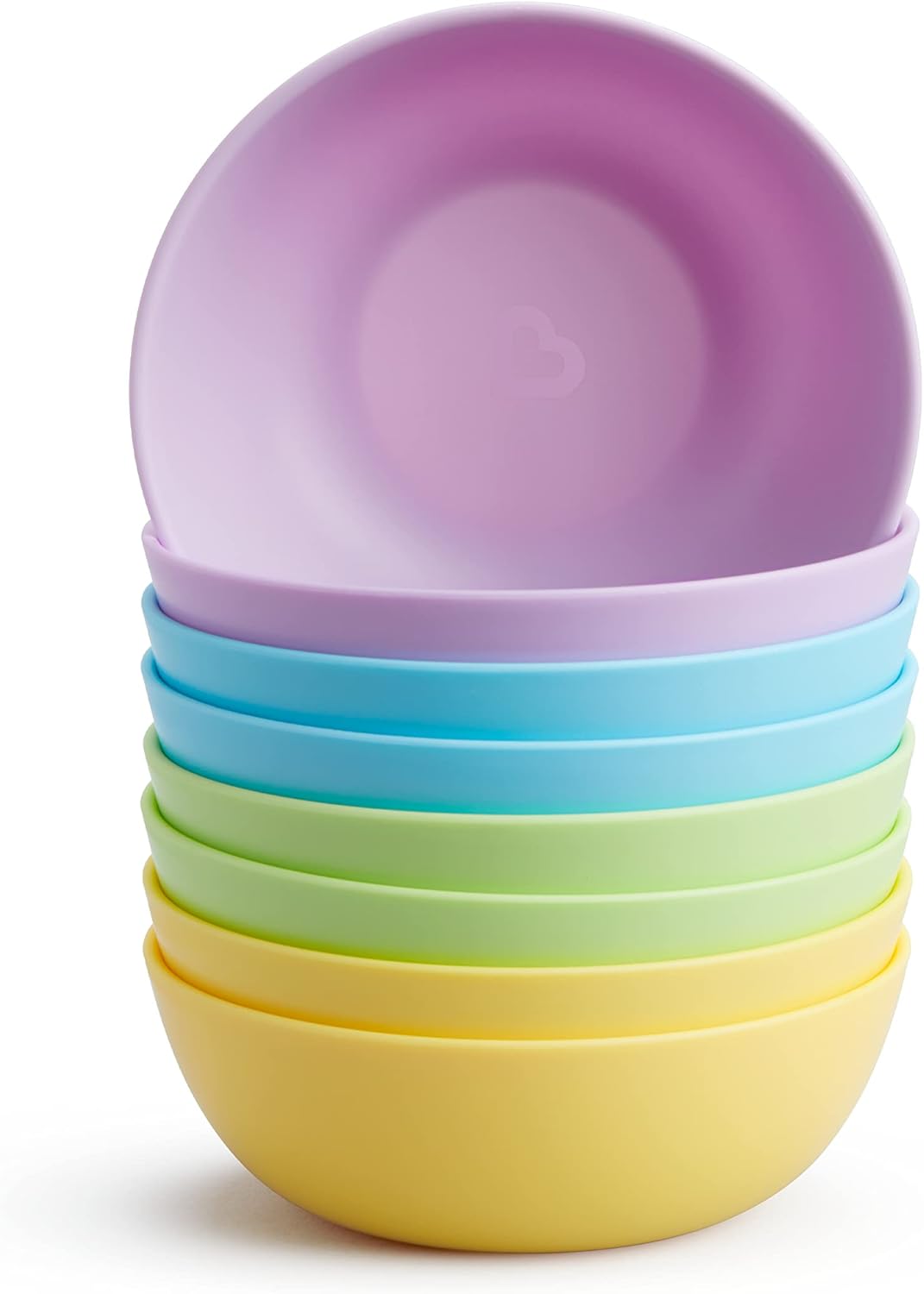 Munchkin Conjunto de colheres para desmame de bebê com alças ergonômicas, tigelas para bebês - conjunto de tigelas de plástico brilhantes, xícaras para crianças, conjunto de pratos para bebês | Pratos empilháveis para crianças,