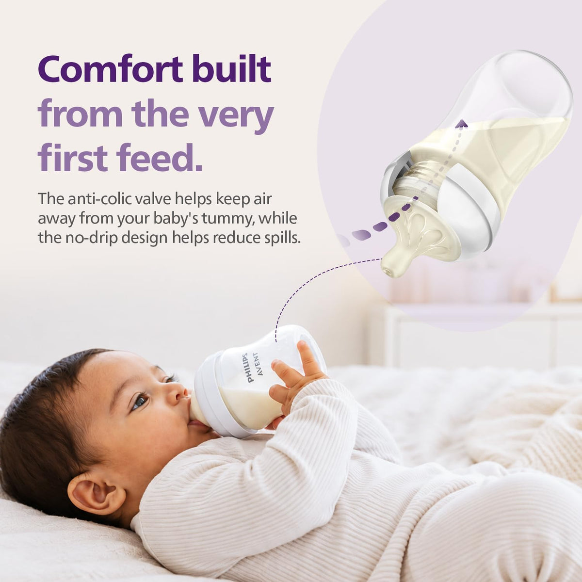 Philips Mamadeira Avent Natural Response – 2 unidades de 260 ml, para recém-nascidos e bebês maiores, livre de BPA, a partir de 1 mês (Modelo SCY903/02)